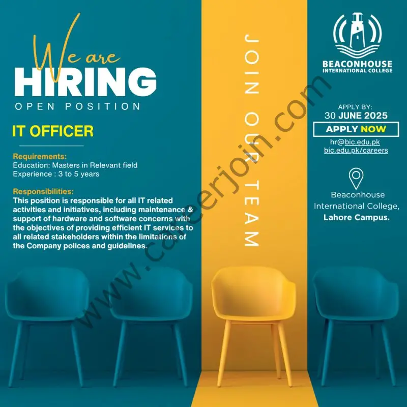 Beaconhouse International College BIC Jobs IT Officer 1