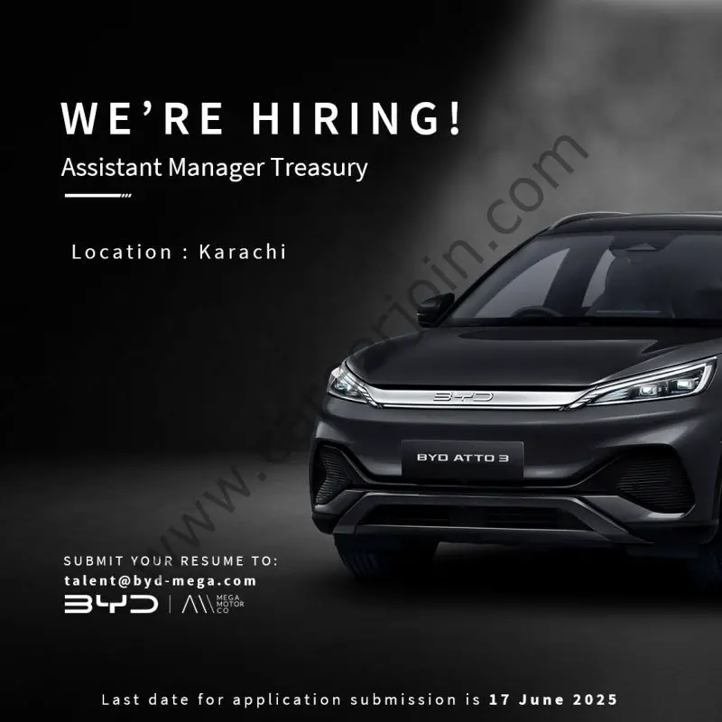 BYD Pakistan Jobs Assistant Manager Treasury 1