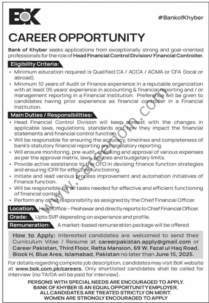 Bank of Khyber BOK Jobs 01 June 2025 Dawn 01 1