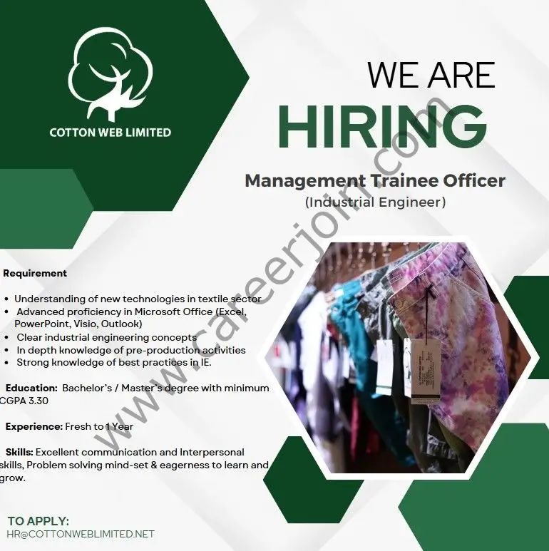 Cotton Web Limited Jobs Management Trainee Officer (Industrial Engineer) 1