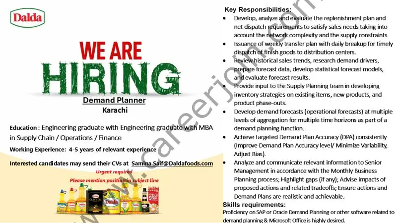 Dalda Foods Limited Jobs Demand Planner 1