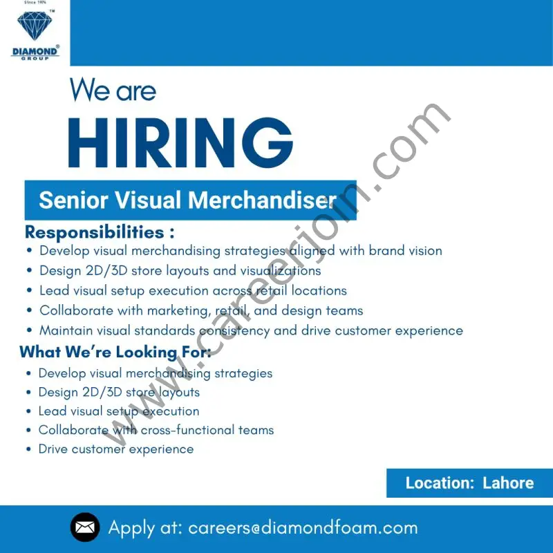 Diamond Group Of Companies Jobs Senior Visual Merchandiser 1