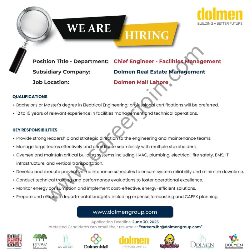 Dolmen Group Jobs Chief Engineer 1