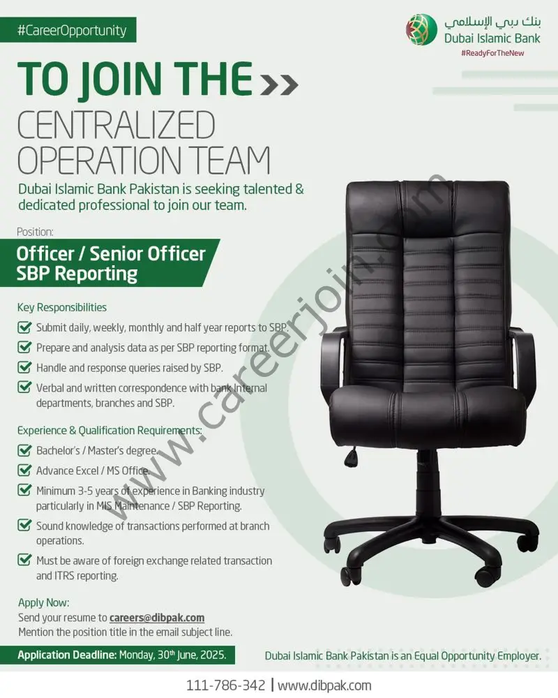 Dubai Islamic Bank Pakistan DIBP Jobs June 2025 2