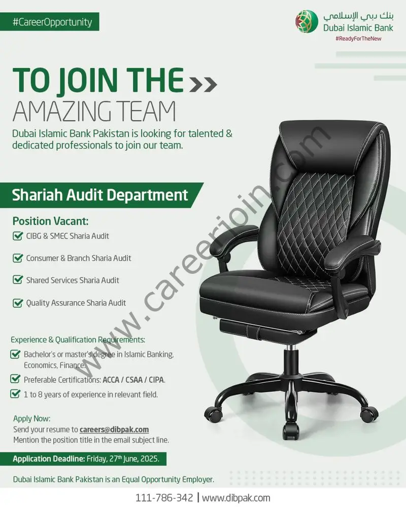 Dubai Islamic Bank Pakistan DIBP Jobs June 2025 1