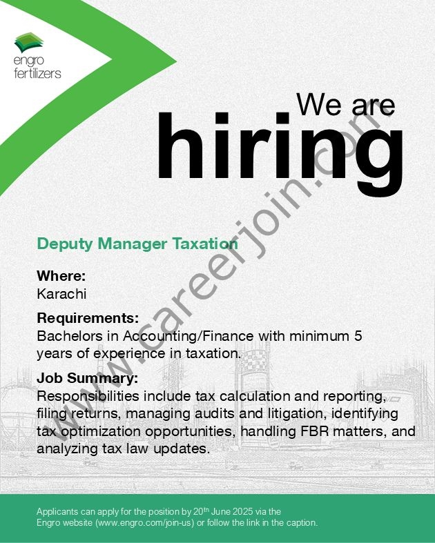 Engro Fertilizers Jobs June 2025 2