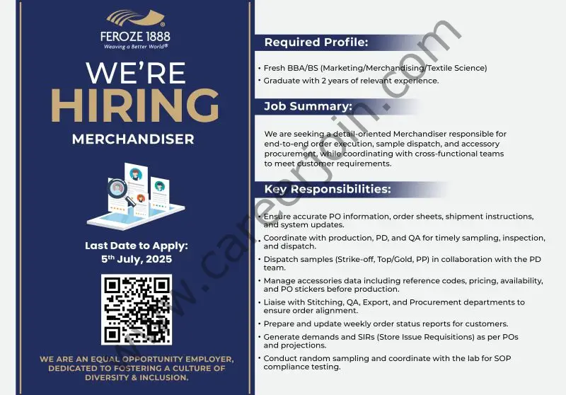 Feroze1888 Mills Ltd Jobs Merchandiser 1