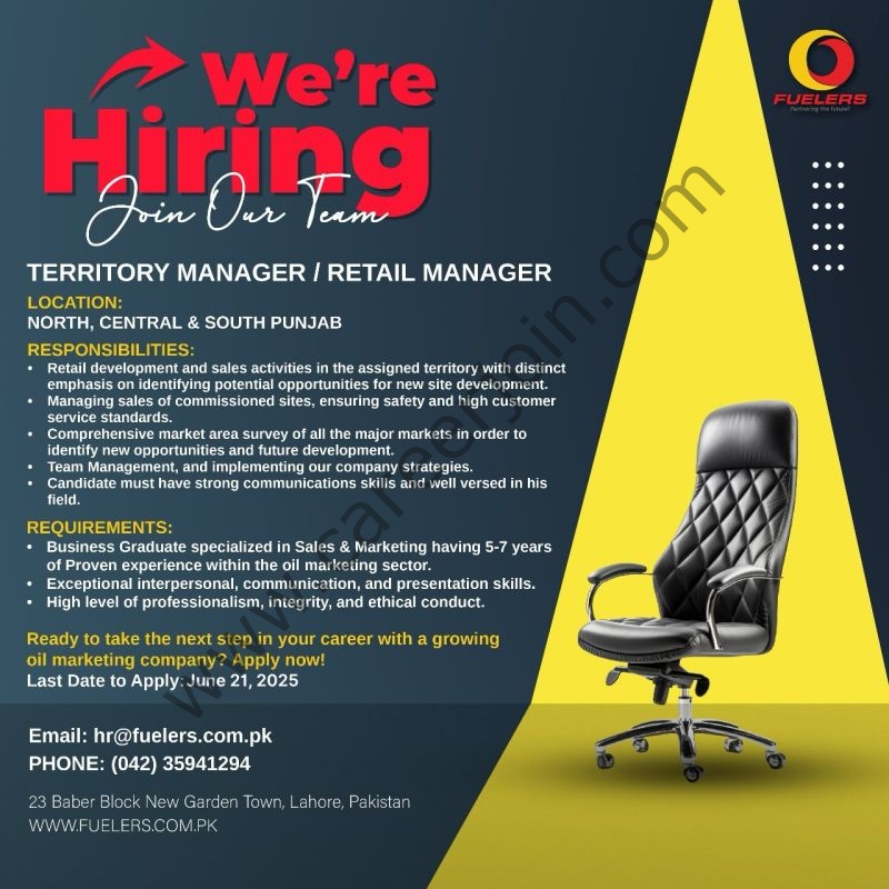 The Fuelers Jobs Territory Manager / Retail Manager 1