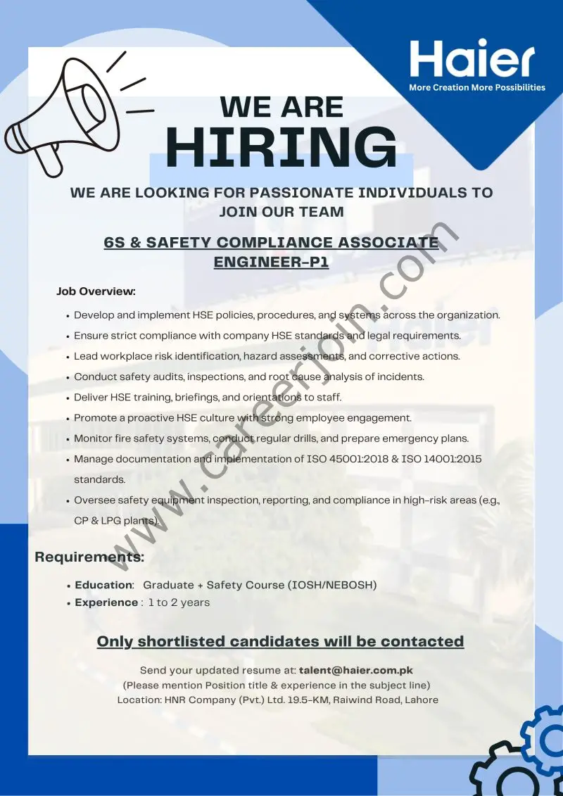 Haier Pakistan Jobs June 2025 2