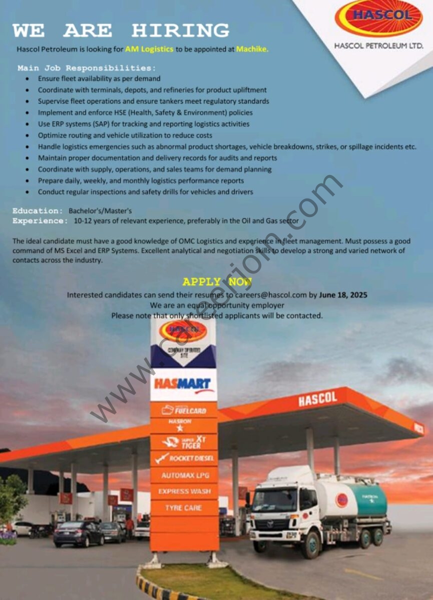 Hascol Petroleum Jobs AM Logistics 1