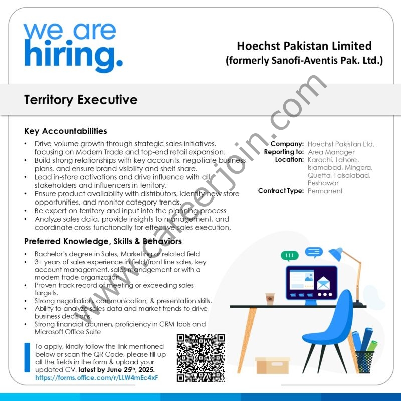 Hoechst Pakistan Limited Jobs Territory Executive 1