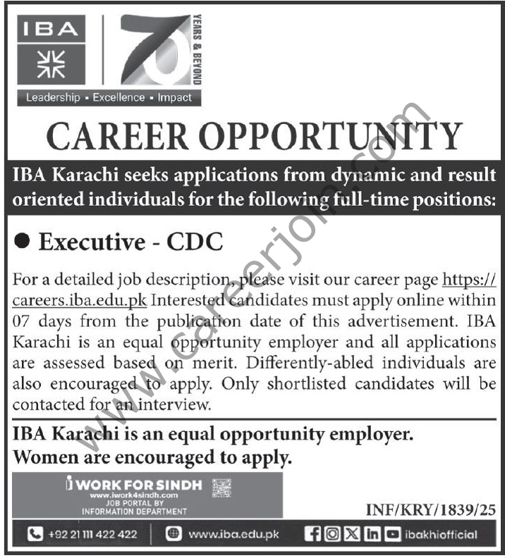 IBA Karachi Jobs 01 June 2025 Express Tribune 1