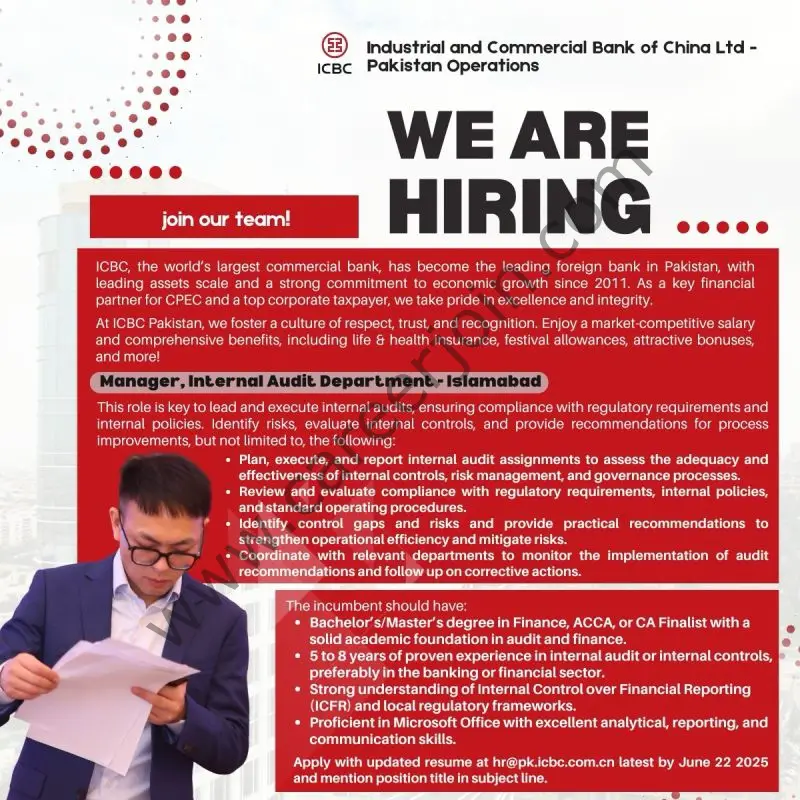 ICBC Pakistan Jobs Manager Internal Audit 1