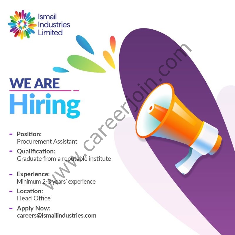 Ismail Industries Limited IIL Jobs Procurement Assistant 1