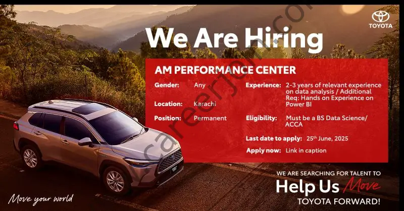 Indus Motor Company Limited Jobs AM Performance Center 1