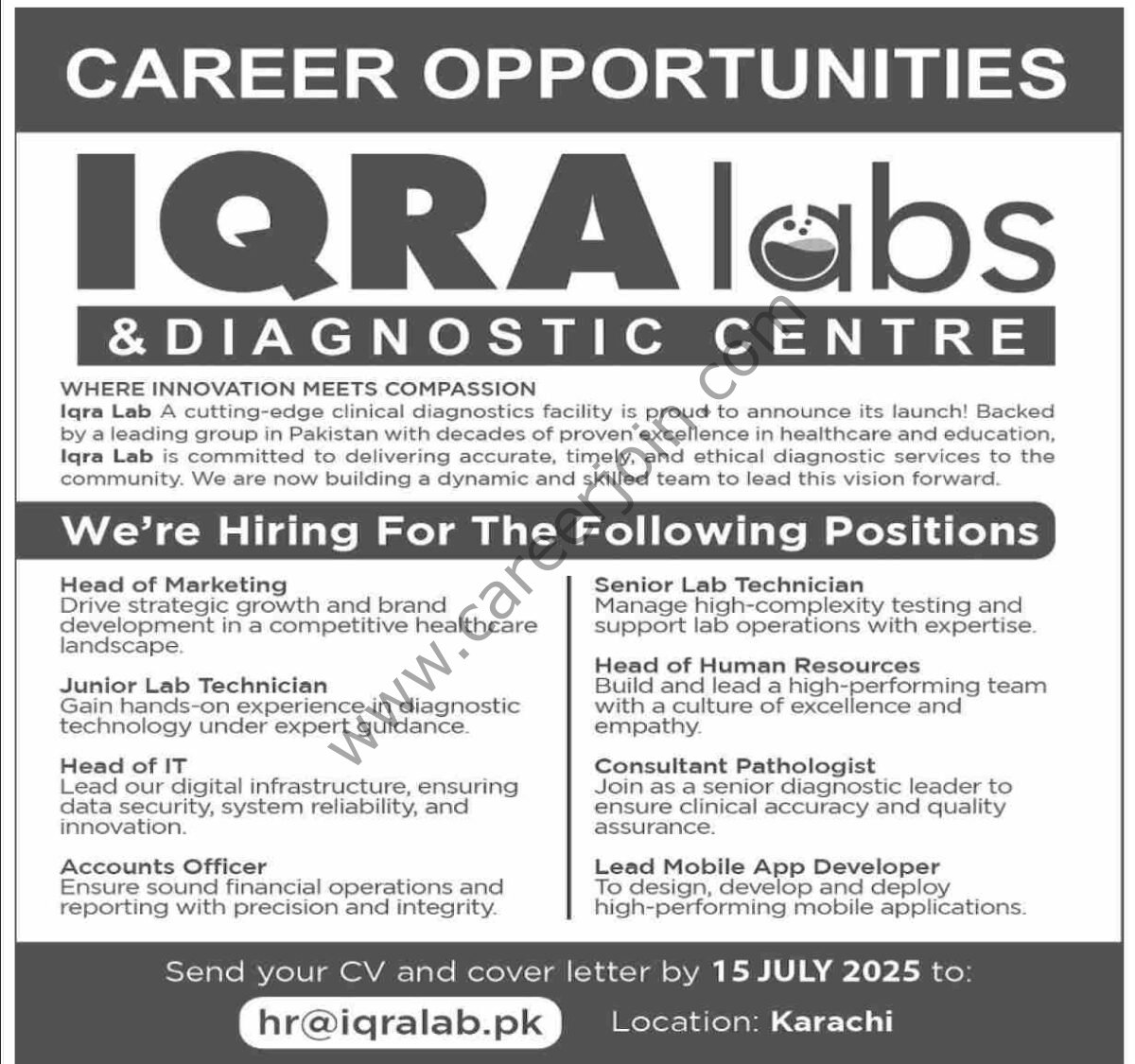 Iqra Labs Jobs 29 June 2025 Dawn 1