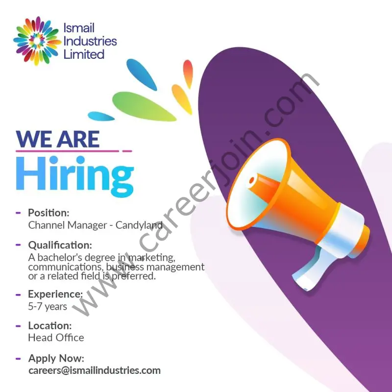 Ismail Industries Limited IIL Jobs Channel Manager 1