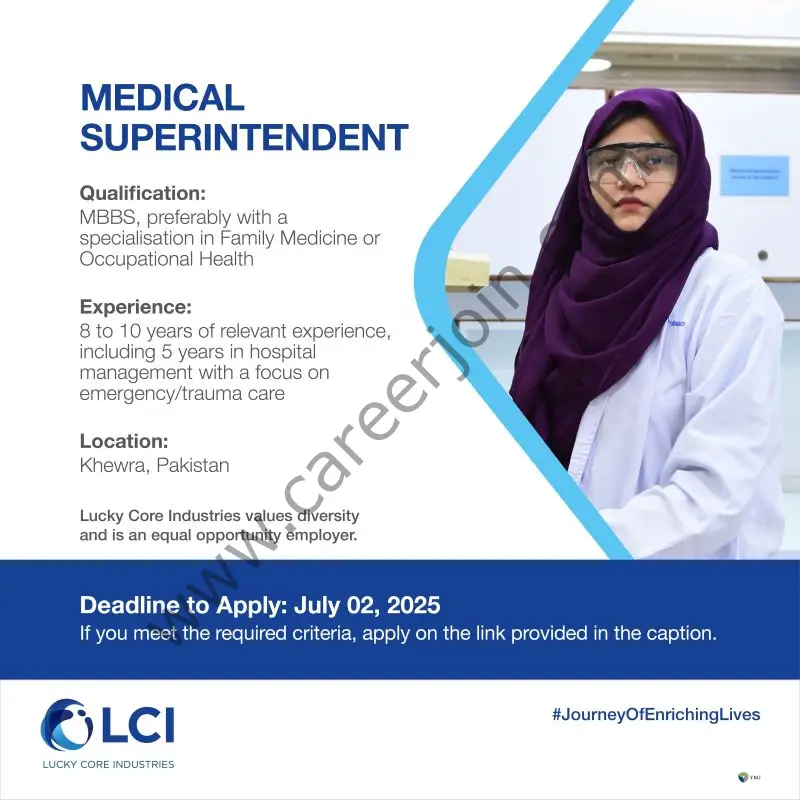 Lucky Core Industries Limited LCI Jobs Medical Superintendent 1
