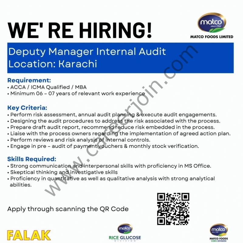 Matco Foods Limited Jobs Deputy Manager Internal Audit 1