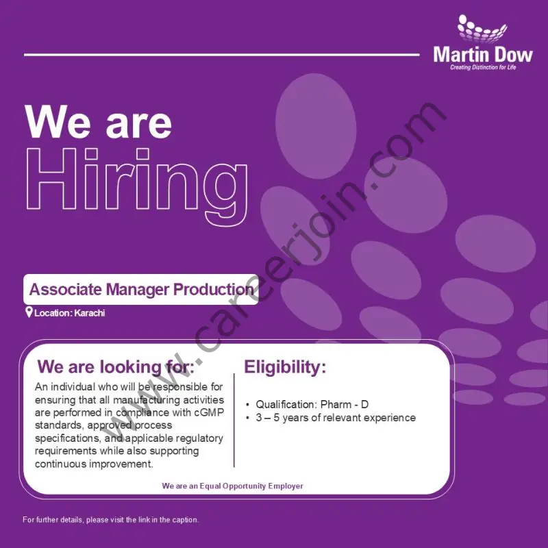 Martin Dow Limited Jobs Associate Manager Production 1