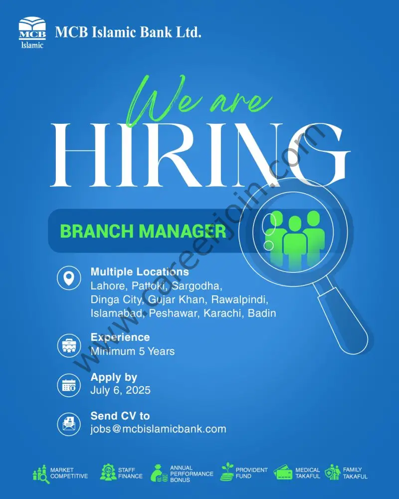 MCB Islamic Bank Jobs Branch Manager 1