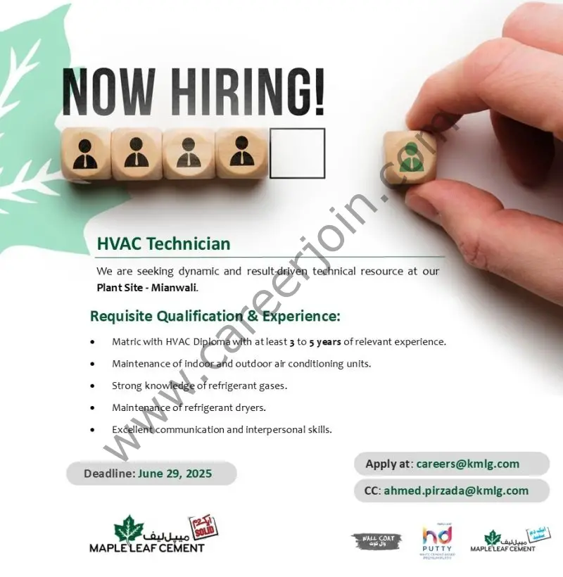 Maple Leaf Cement Jobs HVAC Technician 1