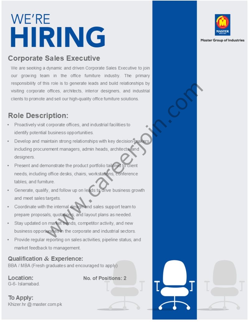 Master Group Of Industries Jobs Corporate Sales Executive 1