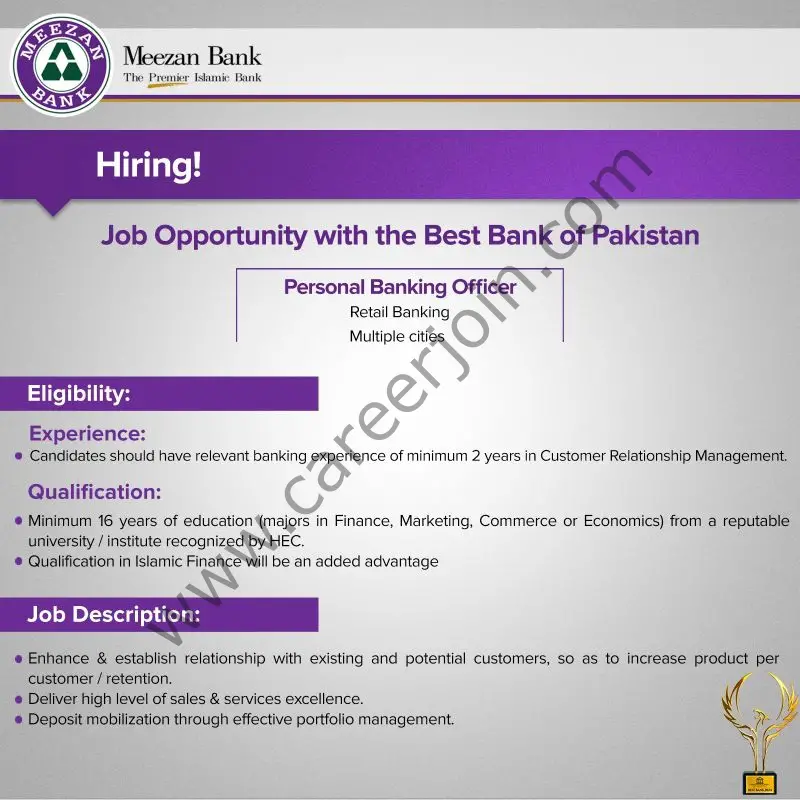 Meezan Bank Jobs Personal Banking Officer 1