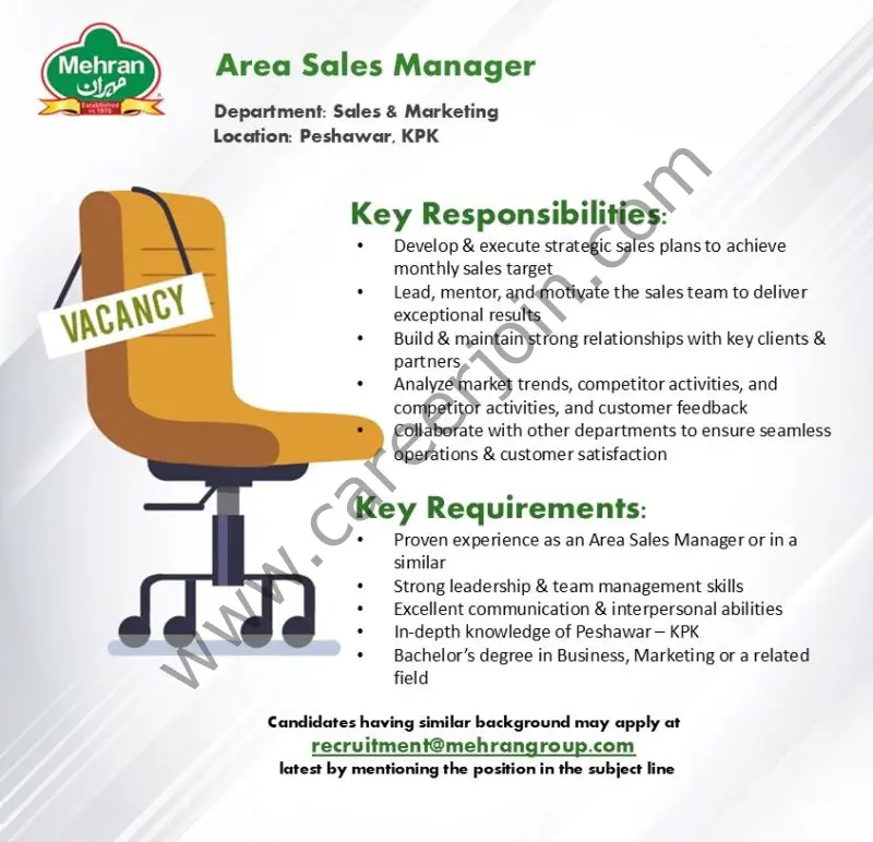Mehran Group Jobs Area Sales Manager 1