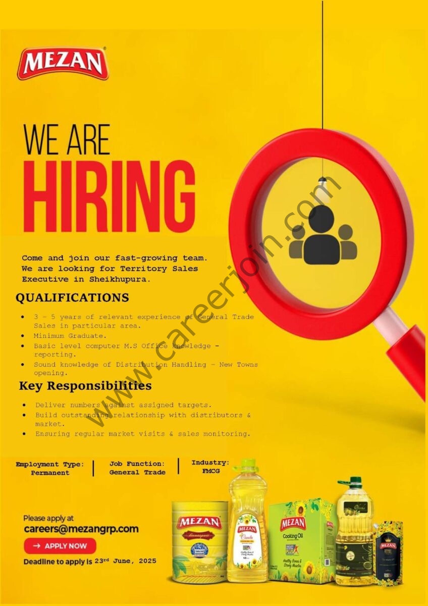 Mezan Oil & Ghee Jobs June 2025 2
