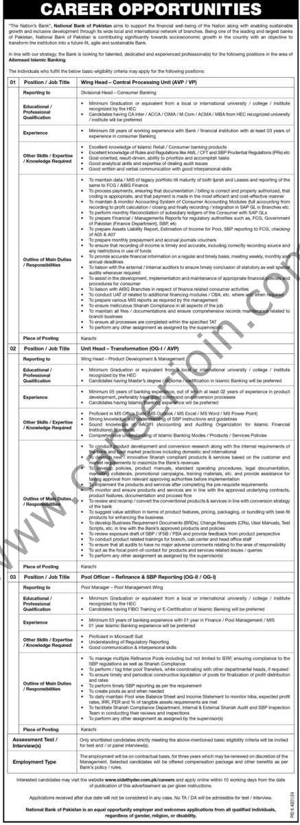 National Bank of Pakistan NBP Jobs 29 June 2025 Express Tribune 1