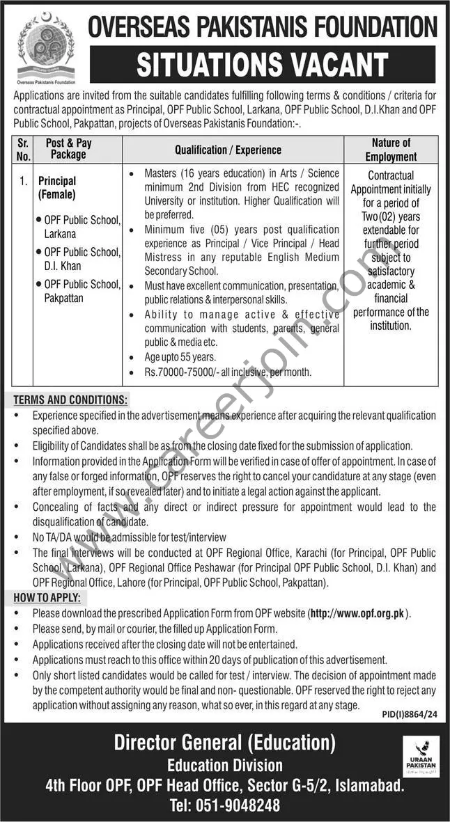 Overseas Pakistanis Foundation OPF Jobs 22 June 2025 Express 1