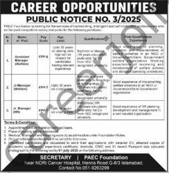 Paec Posts PAEC Foundation Jobs June 2025