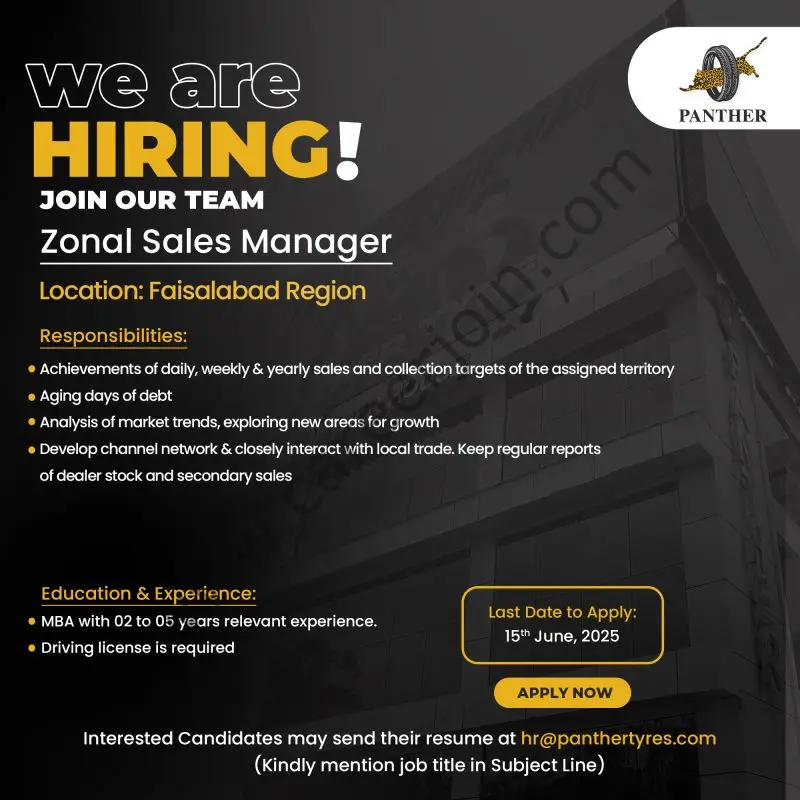 Panther Tyres Jobs Zonal Sales Manager 1