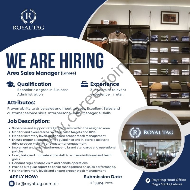 Royal Tag Jobs Area Sales Manager 1