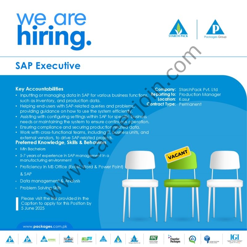 Starch Pack Pvt Ltd Jobs SAP Executive 1