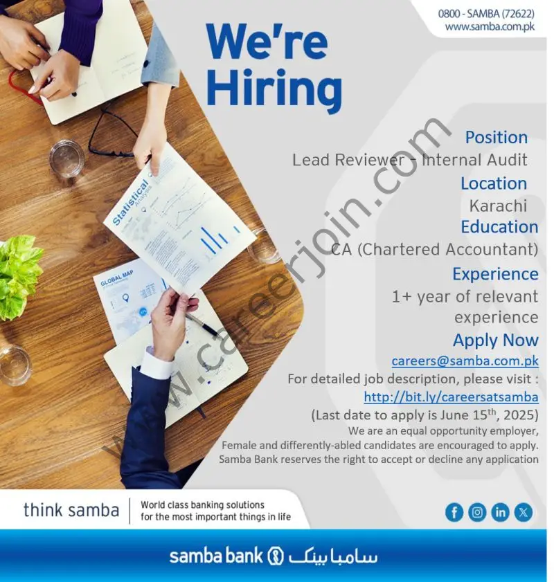 Samba Bank Limited Jobs June 2025 1