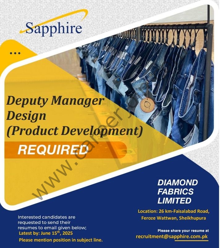 Diamond Fabrics Limited Sapphire Jobs Deputy Manager Design 1