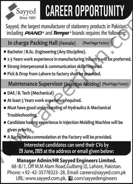 Sayyed Jobs 22 June 2025 Express 1