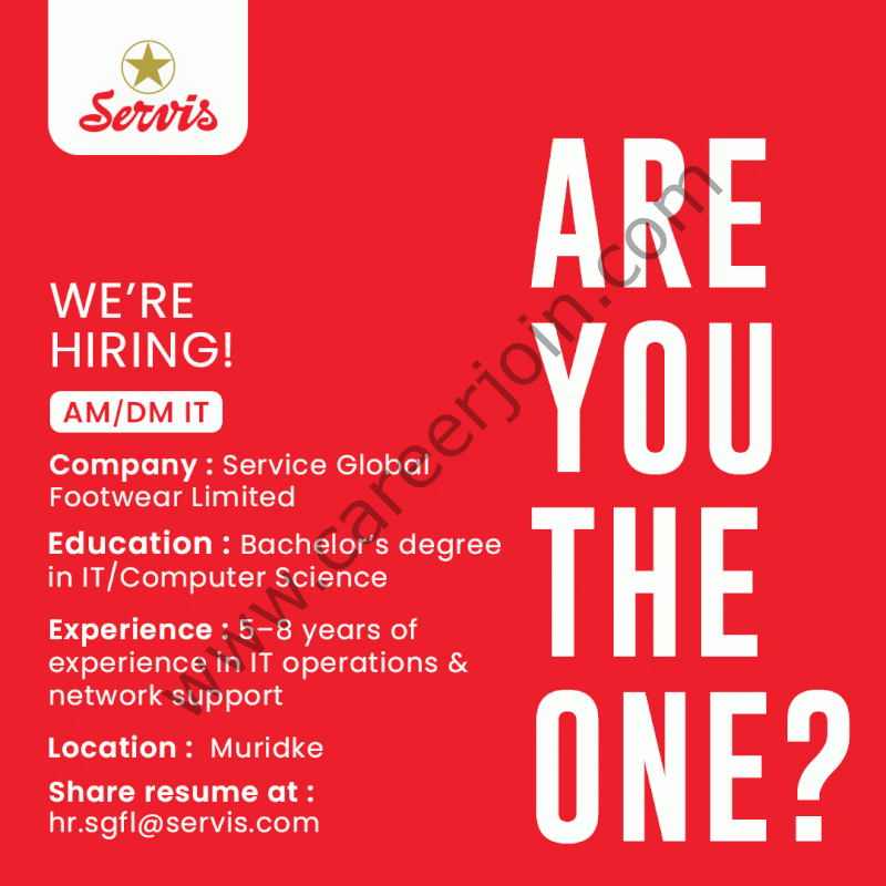 Service Global Footwear Limited Jobs AM/DM IT 1