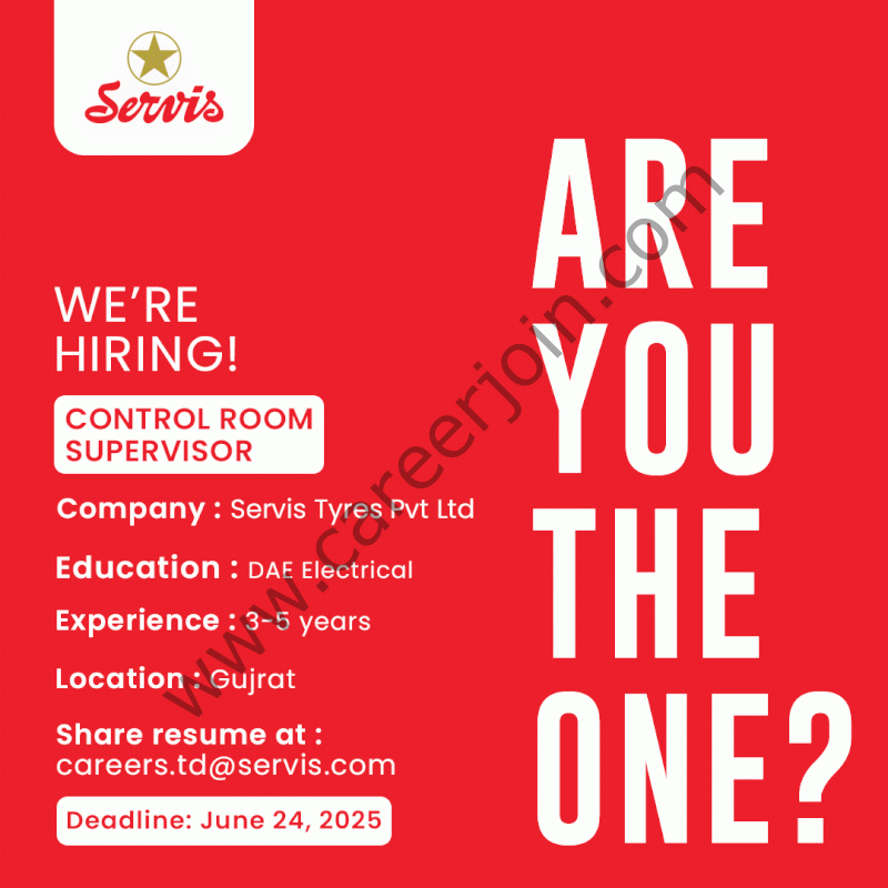 Servis Tyres Pvt Ltd Jobs Control Room Supervisor 1