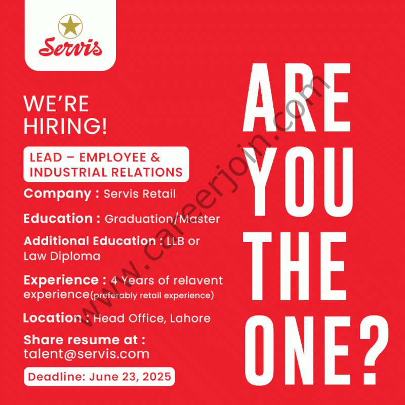 Servis Retail Jobs Lead Employee & Industrial Relations 1