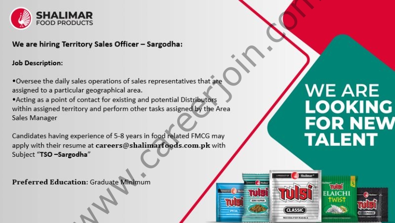 Shalimar Food Products Jobs June 2025 1