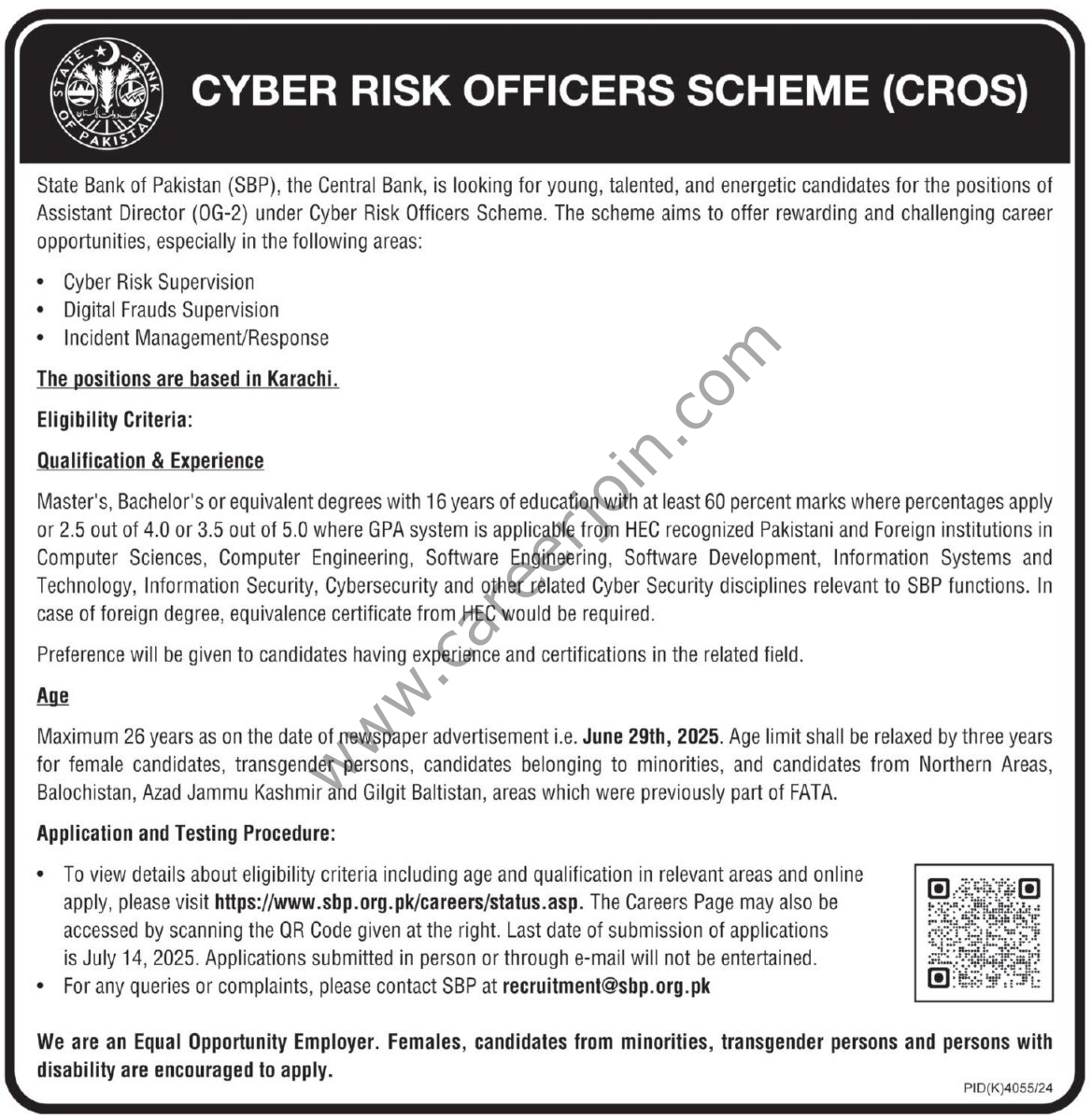 State Bank of Pakistan SBP Jobs 29 June 2025 Express Tribune 1