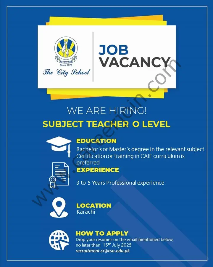 The City School Jobs June 2025 1