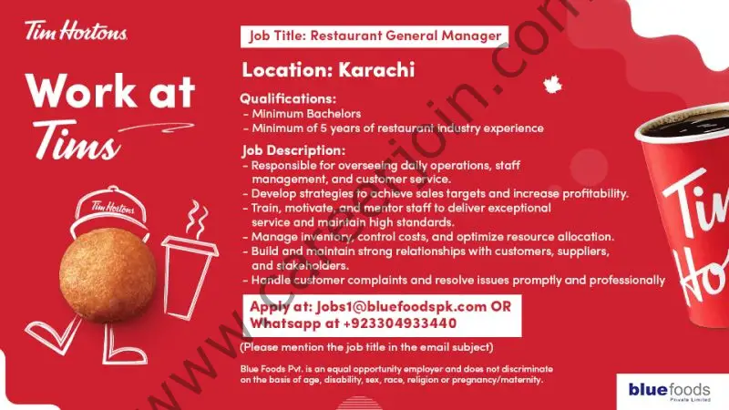 Him Hortons Jobs Restaurant General Manager 1