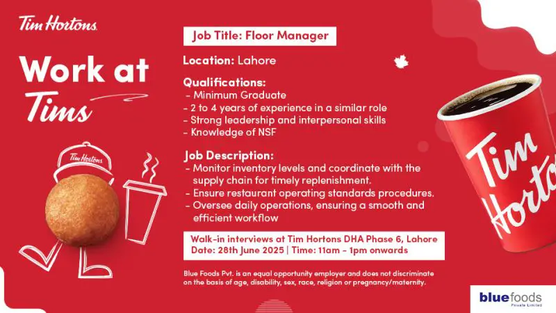 Tim Hortons Jobs Floor Manager 1