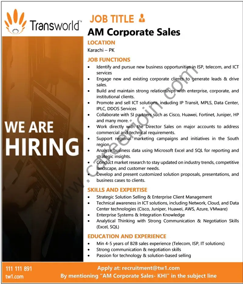 Transworld Associates Jobs Assistant Manager Corporate Sales 1