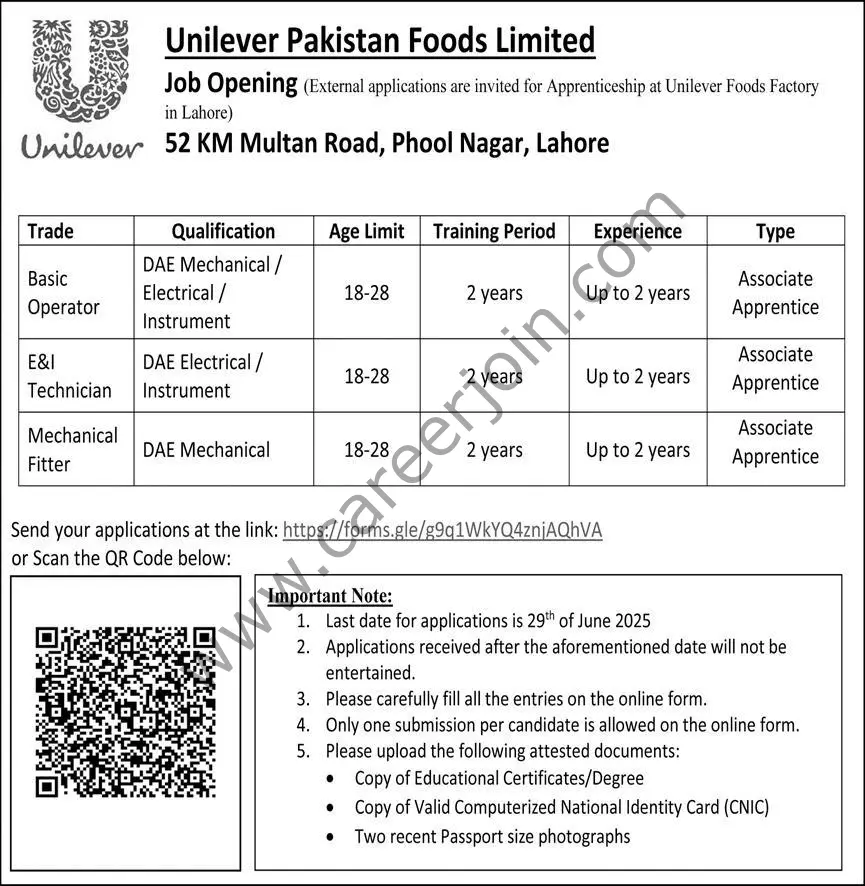Unilever Pakistan Limited Jobs 22 June 2025 Express 01 1