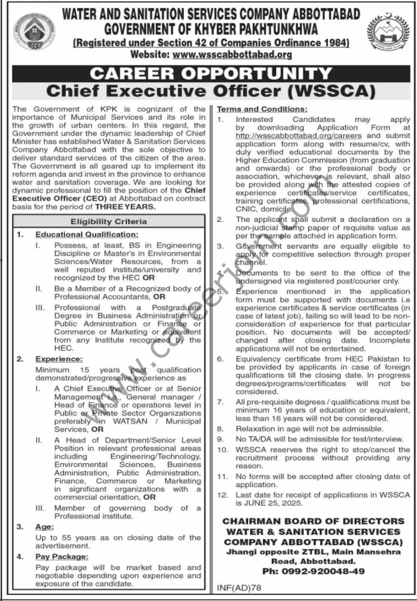 WASA Abbottabad Jobs 05 June 2025 Dawn 1